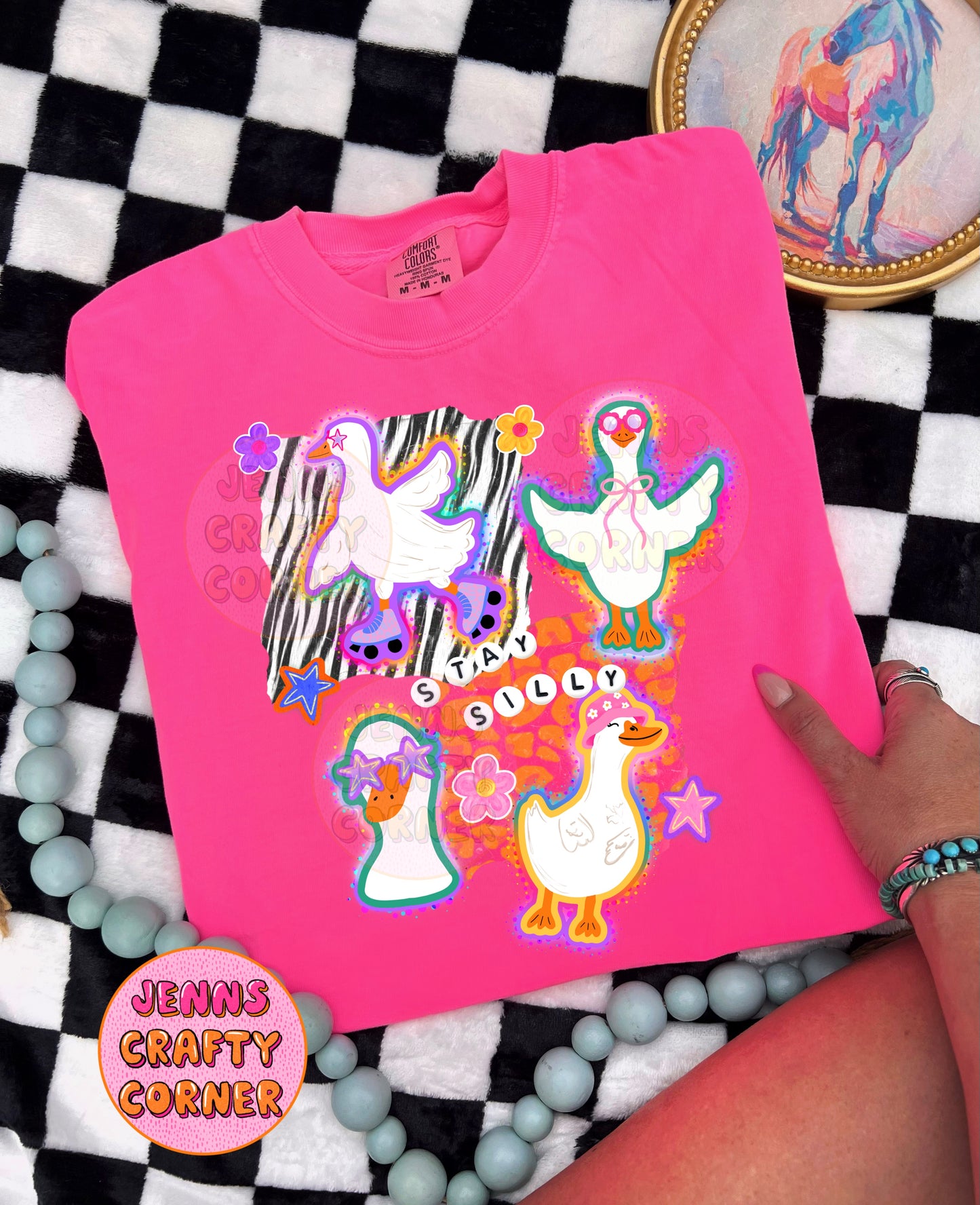 Colorful Silly Goose Scrapbook style PNG