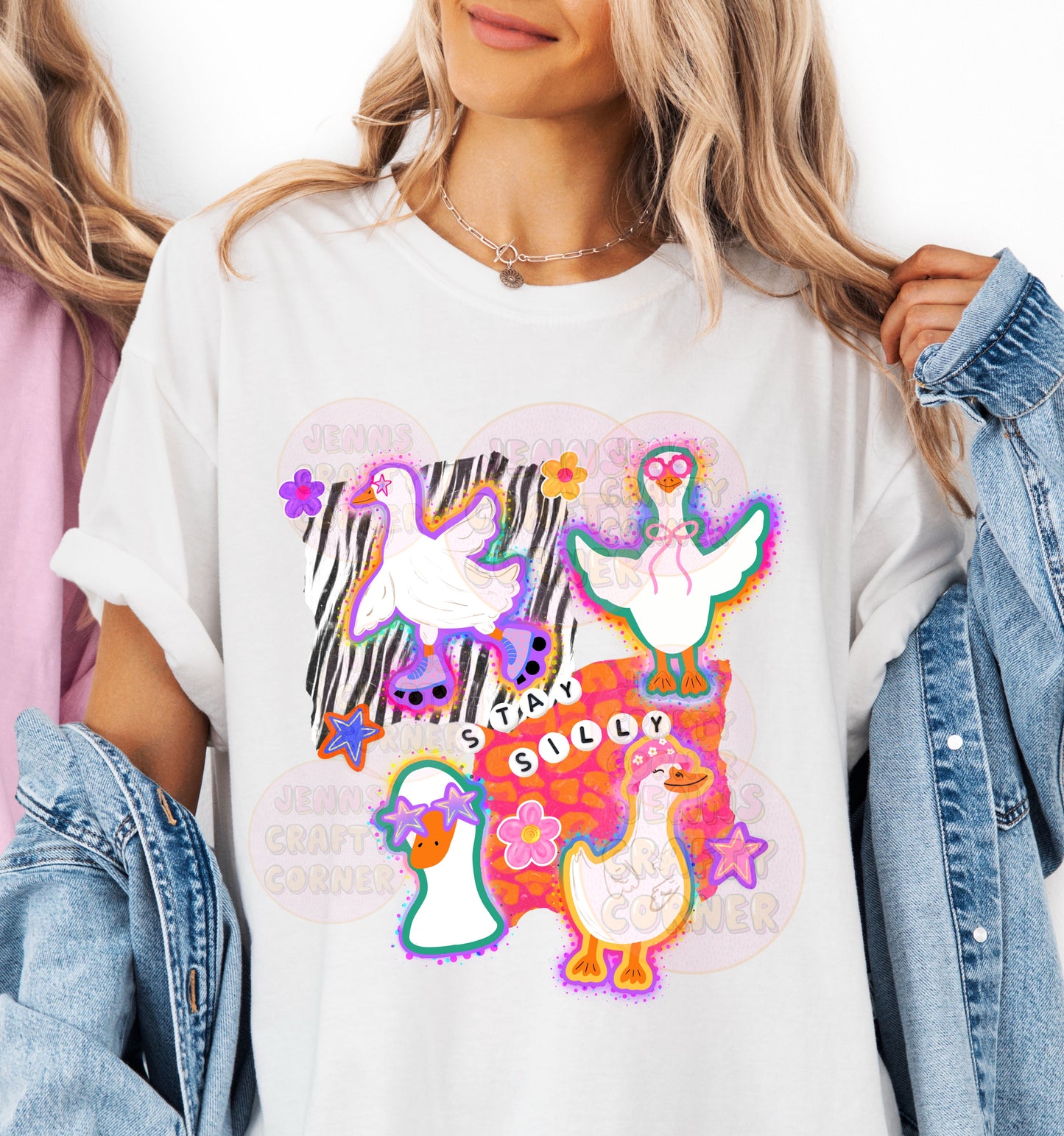 Colorful Silly Goose Scrapbook style PNG