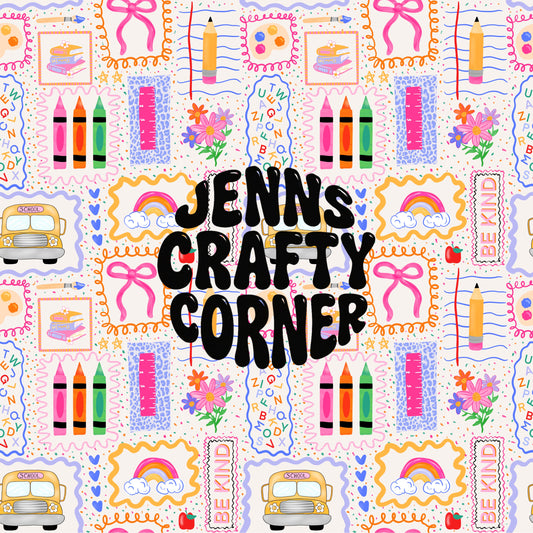 Colorful Doodle Back To School Teacher Seamless