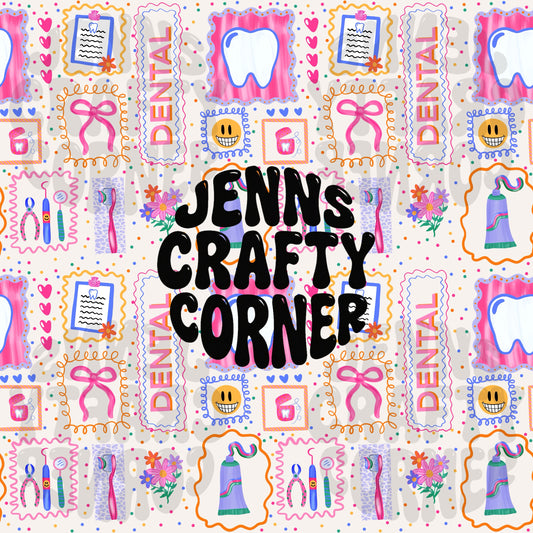 Colorful Doodle Dental Seamless Pattern