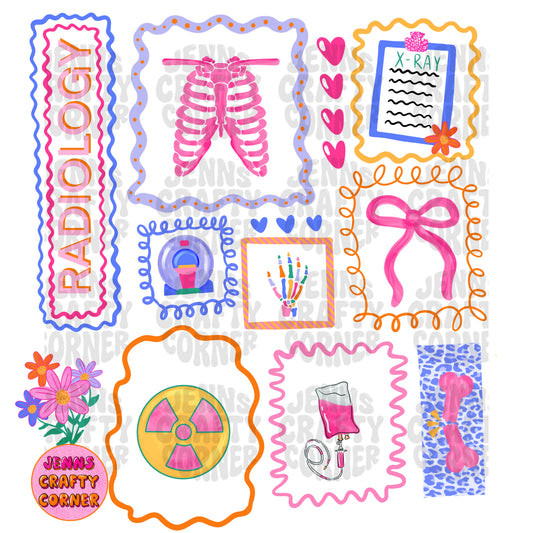 Colorful Doodle Radiology PNG